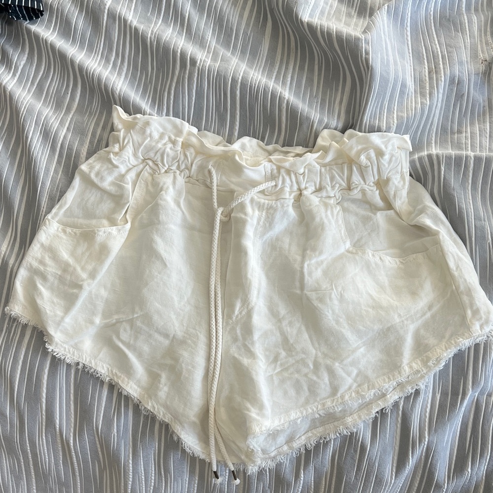 Young Fabulous and Broke Women's Cream Ruffle Shorts